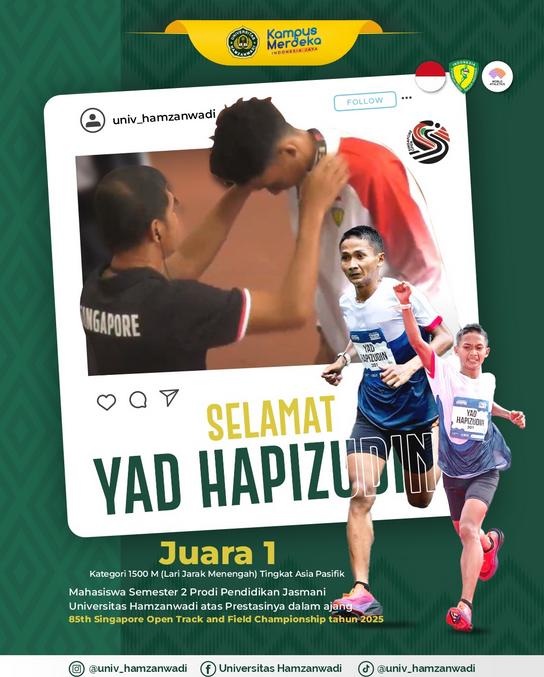 Mahasiswa Universitas Hamzanwadi Raih Medali Emas di Singapore Open Track and Field Championship 2025