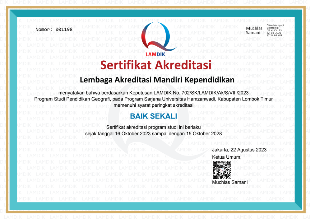 Sertifikat Akreditasi Pendidikan Geografi Sertifikat Akreditasi Pendidikan Geografi